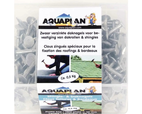 Daknagels voor bevestiging van dakrollen en shingles, verzinkt