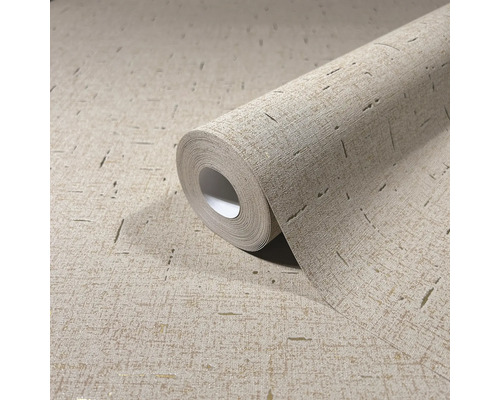 Rol vliesbehang met linnenstructuur en subtiel patroon