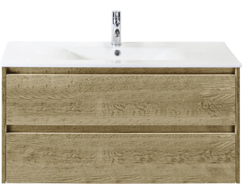 Wastafelonderkast met twee laden en wastafel