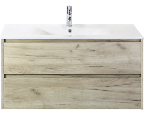 Wastafelonderkast met twee laden en wastafel