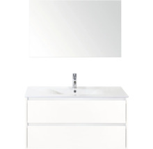 Wastafelmeubel met spiegel en kraan