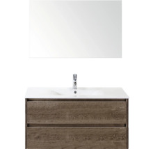 Wastafelcombinatie met onderkast, wastafel en spiegel