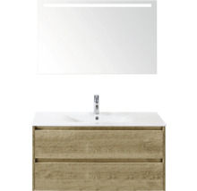 Wastafelcombinatie met spiegel en twee laden