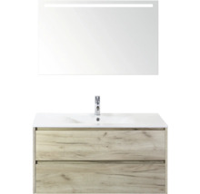 Wastafelcombinatie met spiegel en twee laden