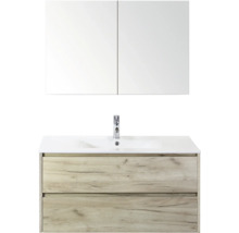 Wastafelmeubel met onderkast, spiegel en kraan