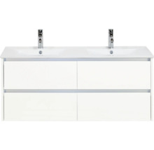 Wastafelonderkast met twee wastafels en vier laden