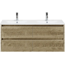Wastafelonderkast met twee wastafels en vier lades