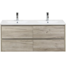 Wastafelonderkast met twee wastafels en vier laden