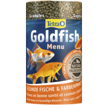 Tetra Goldfish Menu visvoer met vlokken, korrels en chips in verpakking