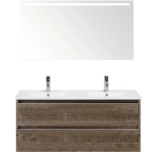 Wastafelmeubel met spiegel en twee wastafels