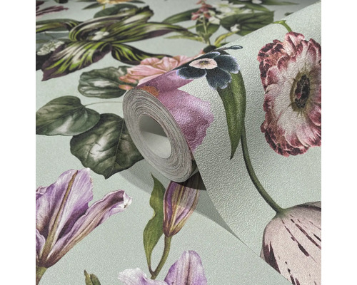 Behangrol met bloemmotief