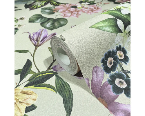 Behangrol met bloemmotief