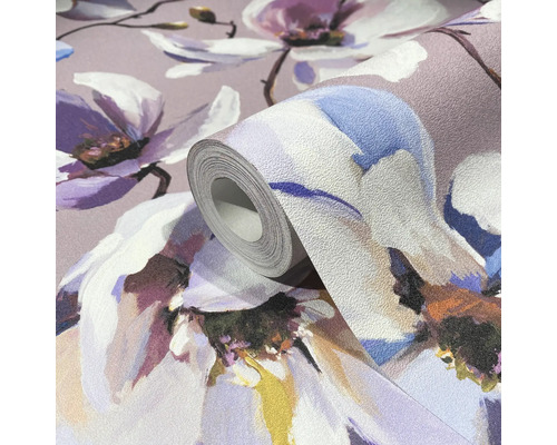 Rol vliesbehang met bloemmotief