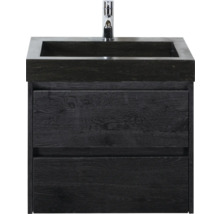 Wastafelonderkast met twee lades en opzetwastafel en kraan