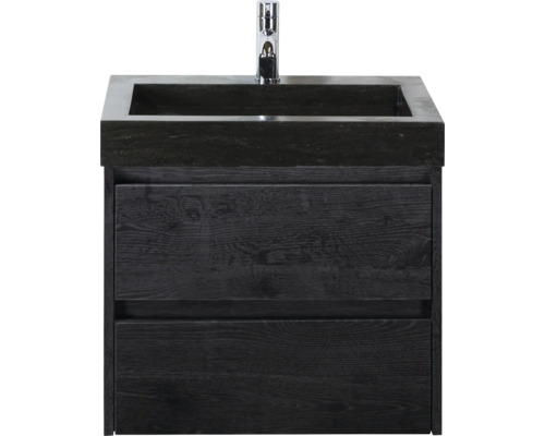 Wastafelonderkast met twee lades en opzetwastafel en kraan