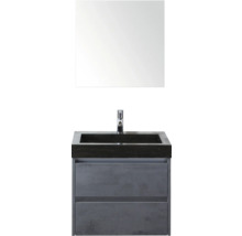 Wastafelmeubel met wastafel, kraan en spiegel