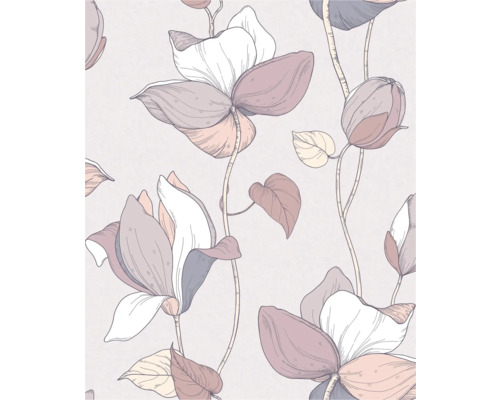 MARBURG Vliesbehang 47474 Flora bloemen beige Bloembehang met bloemmotieven