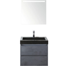 Wastafelmeubel met onderkast en verlichte spiegel voor de badkamer