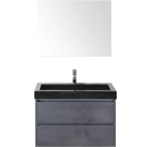 Wastafelmeubel met spiegel en twee lades voor de badkamer