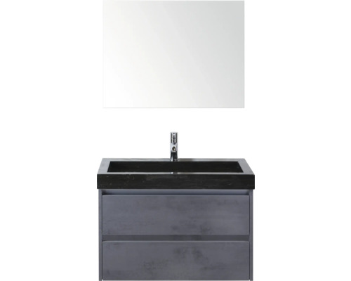 Wastafelmeubel met spiegel en twee lades voor de badkamer