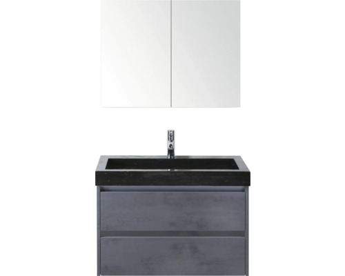 Wastafel met onderkast en spiegelkast voor de badkamer