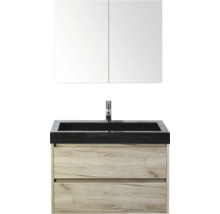 Badkamermeubelset met wastafelonderkast, wastafel en spiegelkast