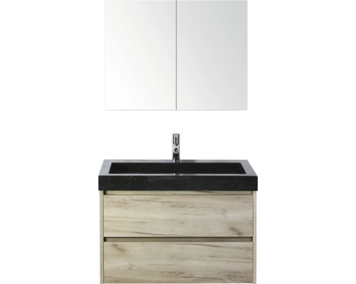 Badkamermeubelset met wastafelonderkast, wastafel en spiegelkast