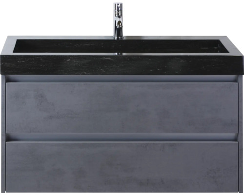 Wastafelmeubel met twee laden en kraan