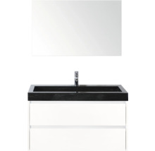 Wastafelmeubel met spiegel, kraan en lades