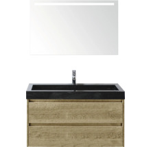 Wastafelmeubel met spiegel en kraan voor de badkamer