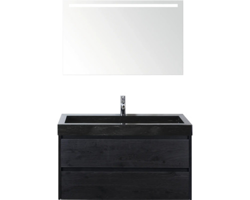 Wastafelcombinatie met spiegel en twee lades