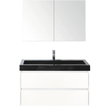 Wastafelcombinatie met spiegelkast, kraan en twee laden