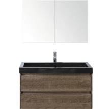 Wastafelcombinatie met wastafel, kraan en spiegelkast