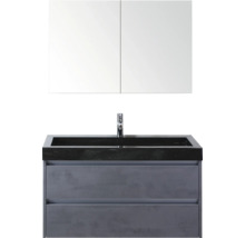 Wastafelcombinatie met wastafel, kraan en spiegelkast