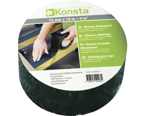 KONSTA Bitumen afdektape 75mm, lengte 10 m