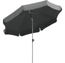 Grijze tuinzweefparasol met metalen standaard voor buiten