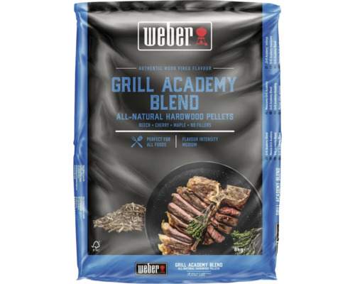 WEBER Pellets Grill Academy Blend 8 kg Weber Grill Academy Blend houtpellets verpakking