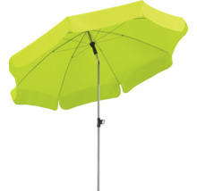 Gele parasol met metalen standaard voor buiten