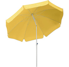 Gele parasol met wit frame