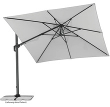 Vrijhangende parasol met rechthoekig scherm en zijdelingse mast