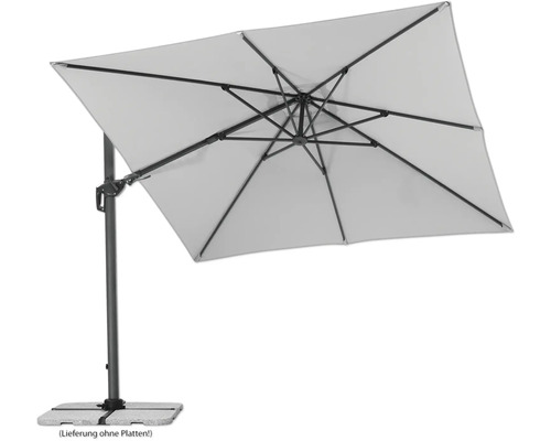 Vrijhangende parasol met rechthoekig scherm en zijdelingse mast