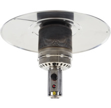 Gedetailleerde weergave van een terrasverwarmer top met bedieningspaneel