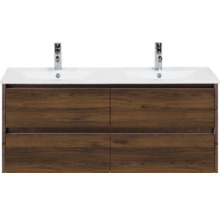 Wastafelonderkast met vier laden en twee kranen