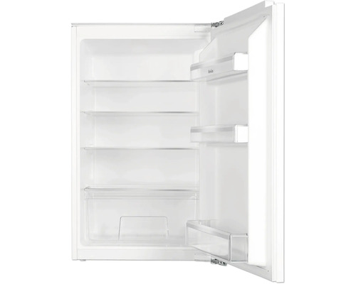 Geopende koelkast met planken en deurvakken