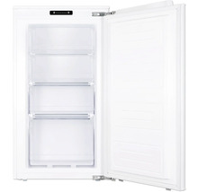 Vriezer met open deur en vrieslades