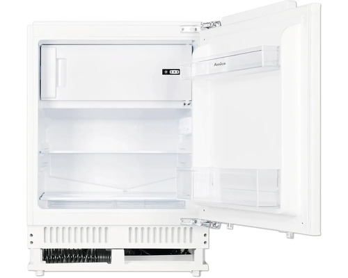 Geopende Amica koelkast met vriesvak