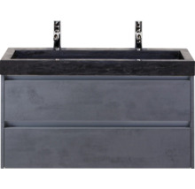 Wastafelonderkast met twee lades en opzetwastafel