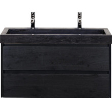 Wastafelonderkast met twee laden en ingebouwde wastafel