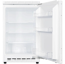 Open, lege koelkast met planken.