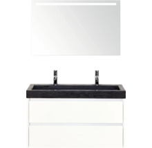 Wastafelcombinatie met wastafelonderkast, wastafel en spiegel